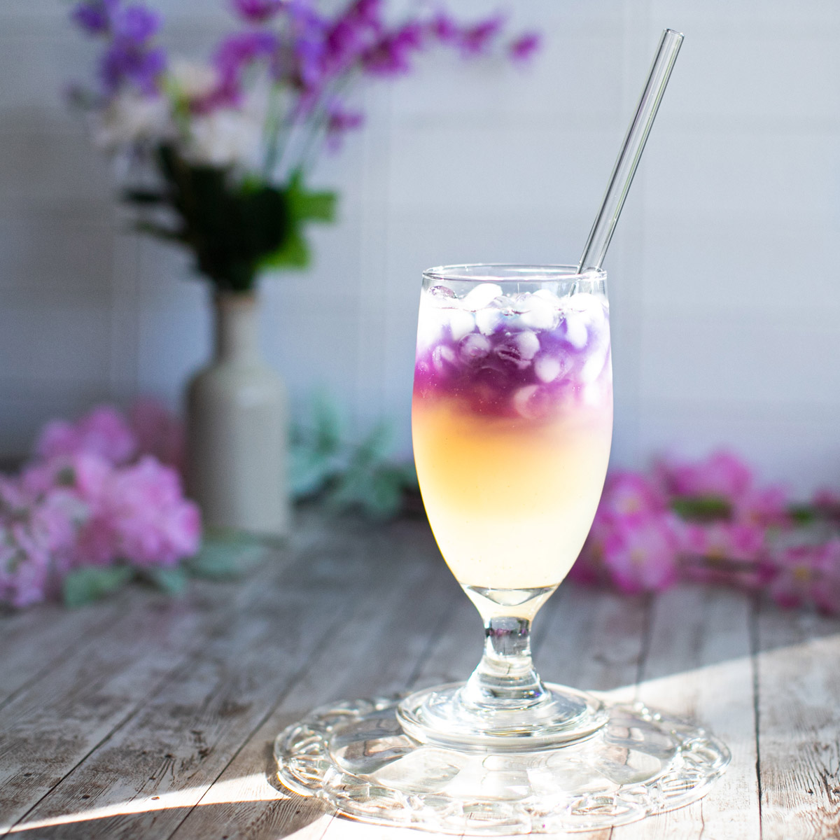 Butterfly Pea Jasmine Lime Iced Tea Recipe