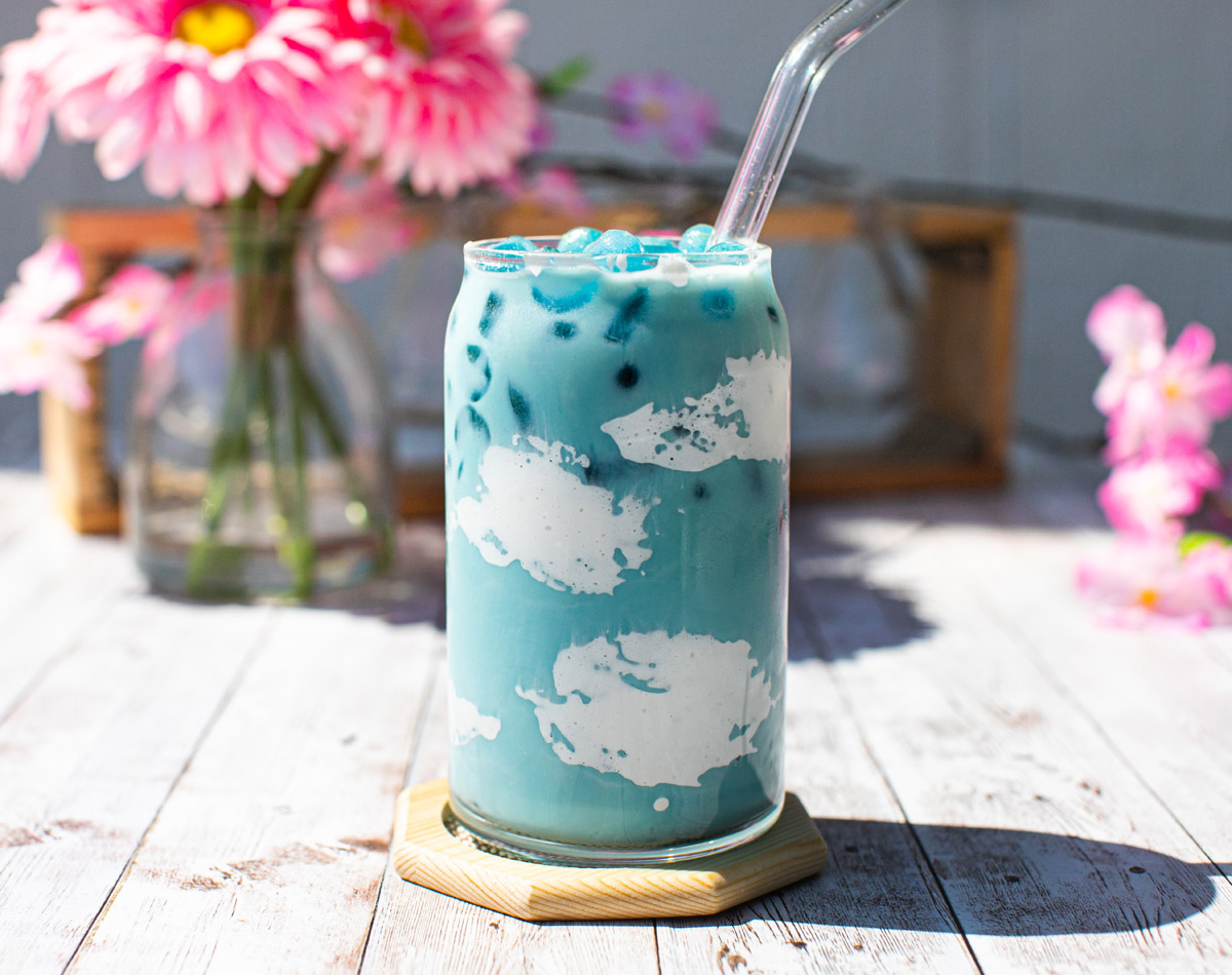 Iced Butterfly Pea Flower Latte Recipe