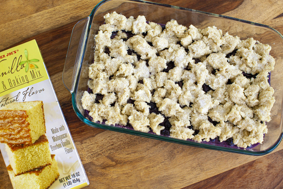 Easy Trader Joe’s Blueberry Cobbler Recipe made with Trader Joe's Vanilla Cake Mix