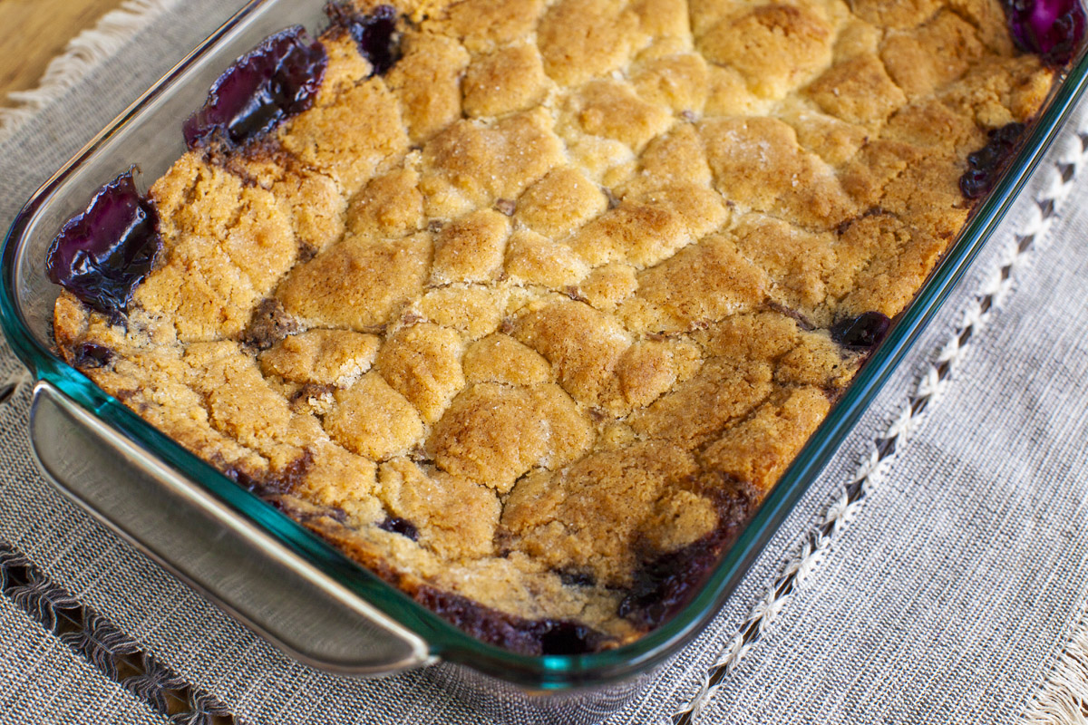 Easy Trader Joe’s Blueberry Cobbler Recipe made with Trader Joe's Vanilla Cake Mix