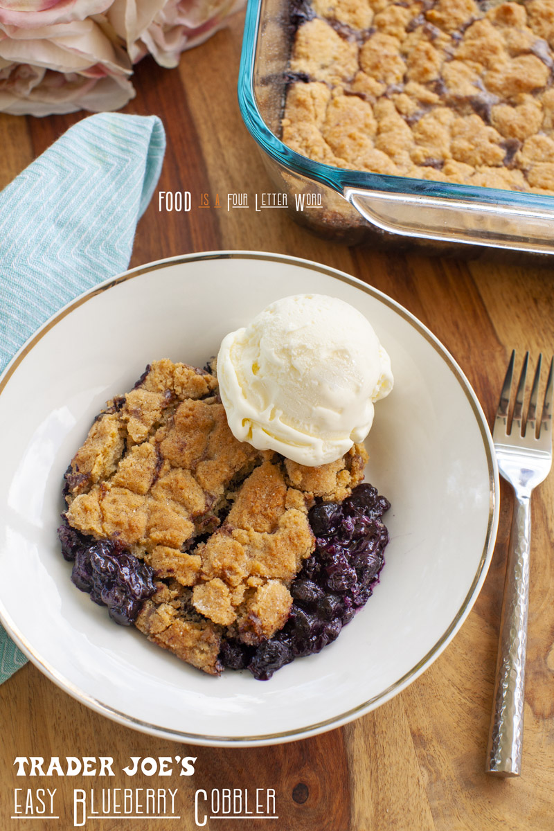 Easy Trader Joe’s Blueberry Cobbler Recipe made with Trader Joe's Vanilla Cake Mix