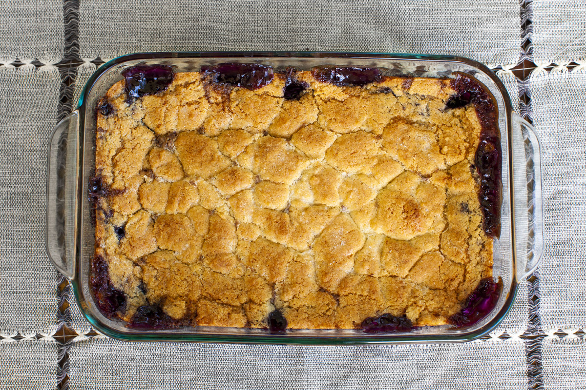 Easy Trader Joe’s Blueberry Cobbler Recipe made with Trader Joe's Vanilla Cake Mix