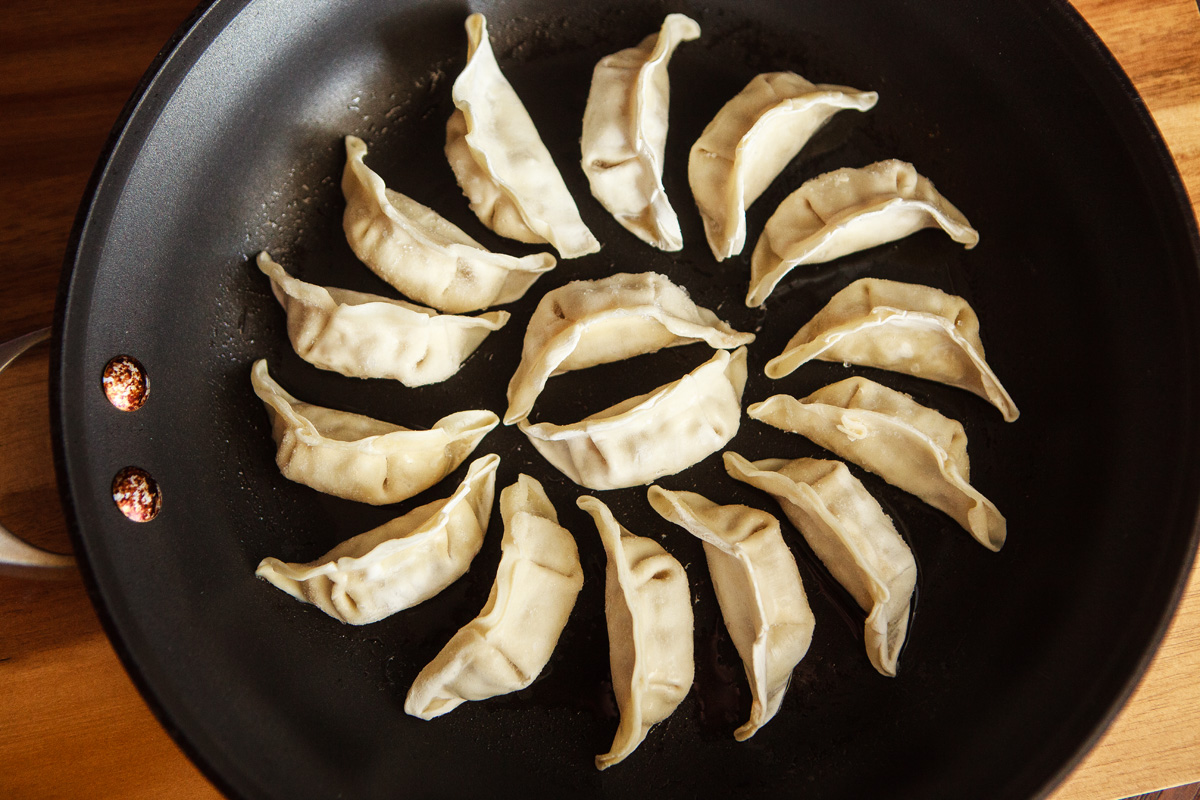 How to cook Frozen Gyoza with Crispy Lacey “Wings”