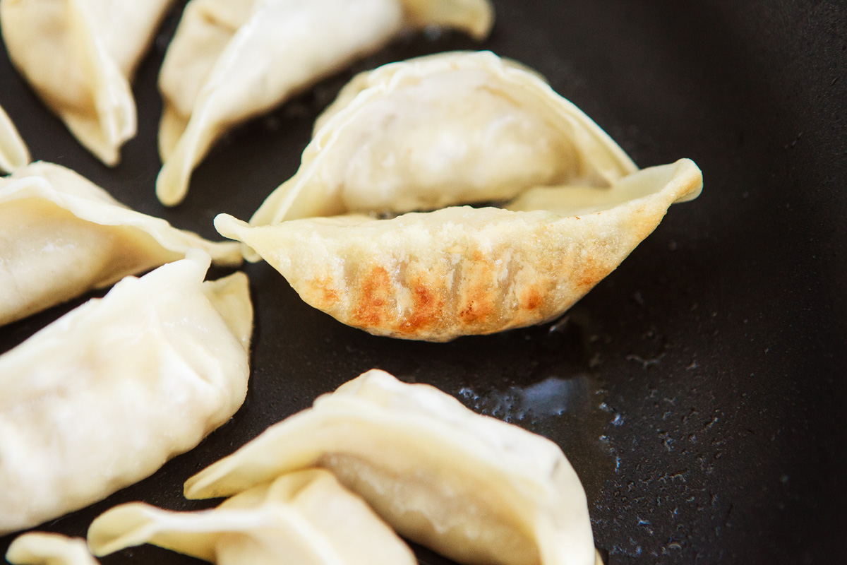 How to cook Frozen Gyoza with Crispy Lacey “Wings”