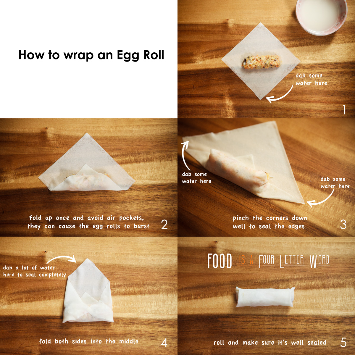 How to wrap and egg roll