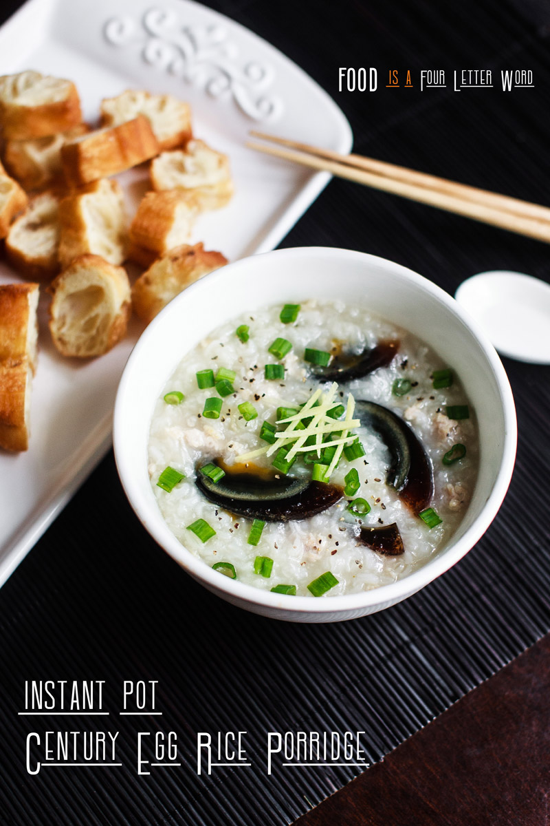 Instant Pot Century Egg Rice Porridge Recipe (Cháo hột vịt bắc thảo)