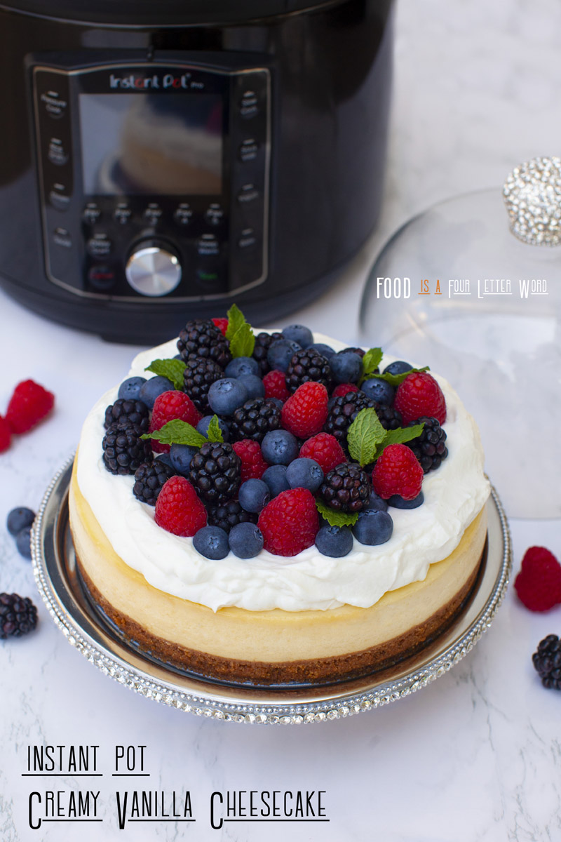 Instant Pot Creamy Vanilla Cheesecake Recipe with Berries
