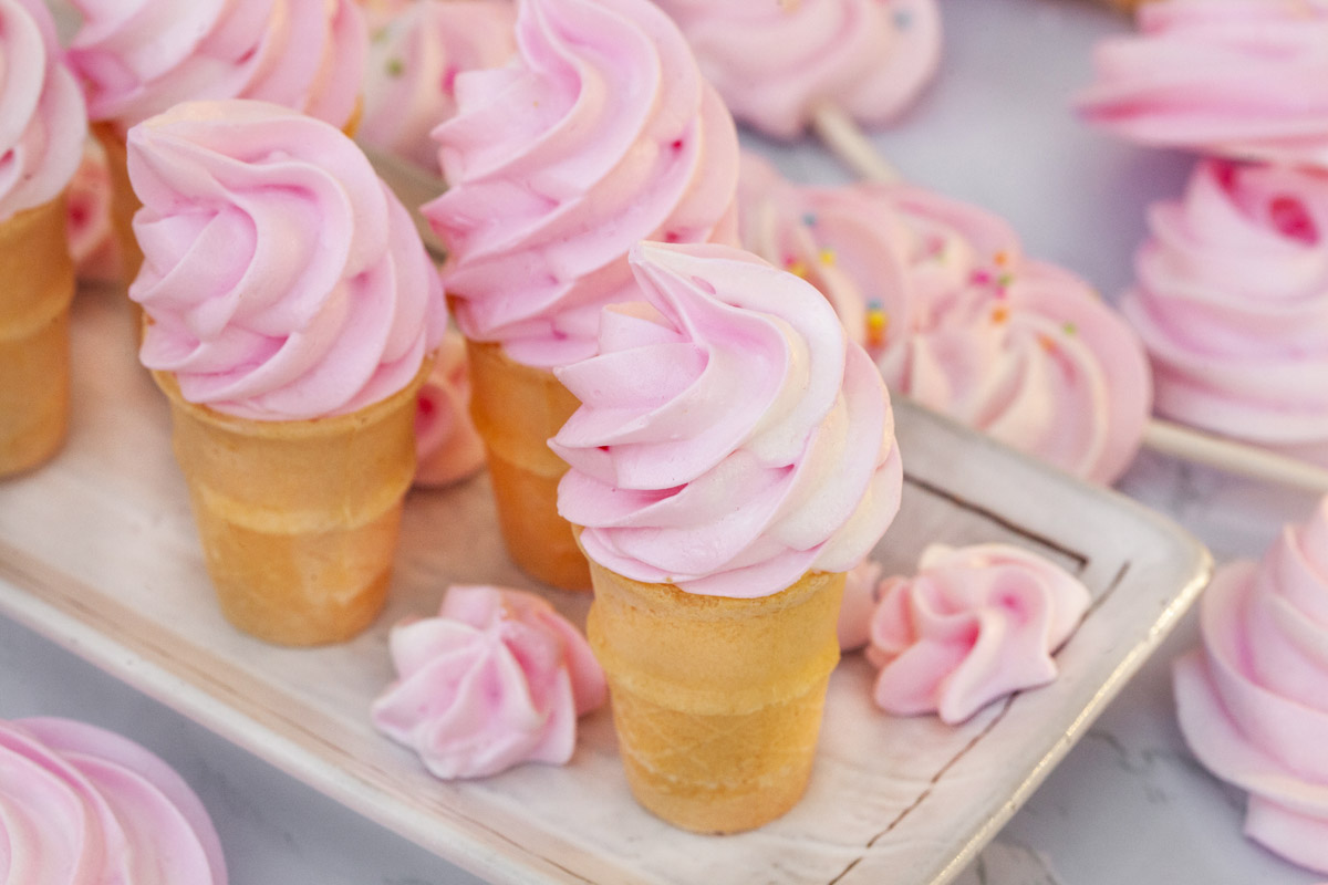 Mini Ice Cream Cone Meringue Cookies Recipe