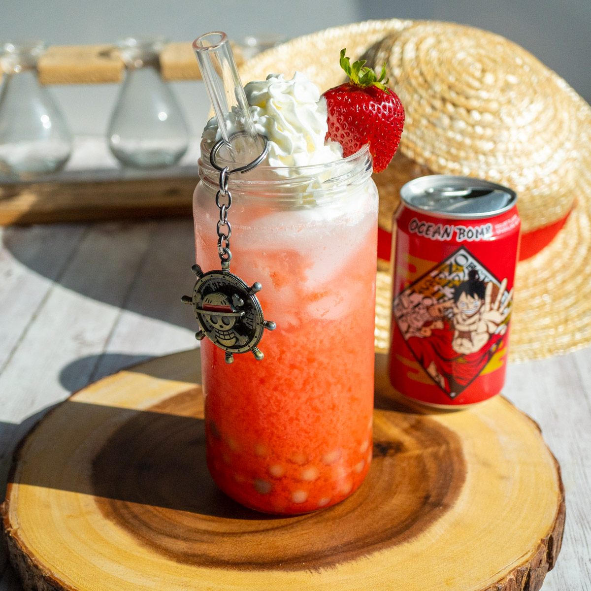 One Piece Strawberry Yogurt Fizzy Drink Recipe for Monkey D Luffy