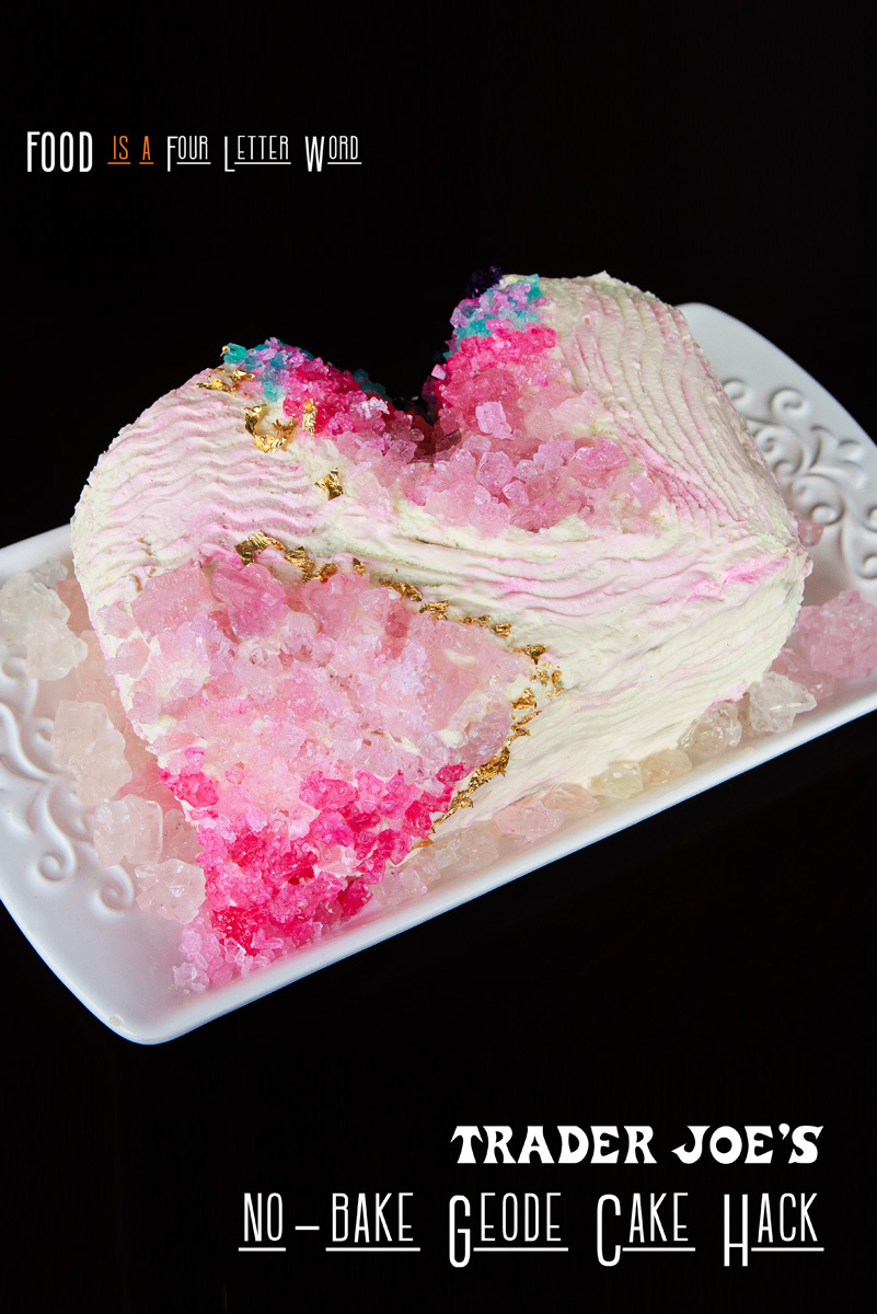 Trader Joe's Geode Cake Hack Recipe using Mini Sheet Cake