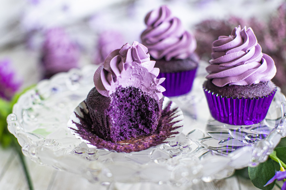 Ube Cupcakes with Ube Buttercream Frosting Recipe