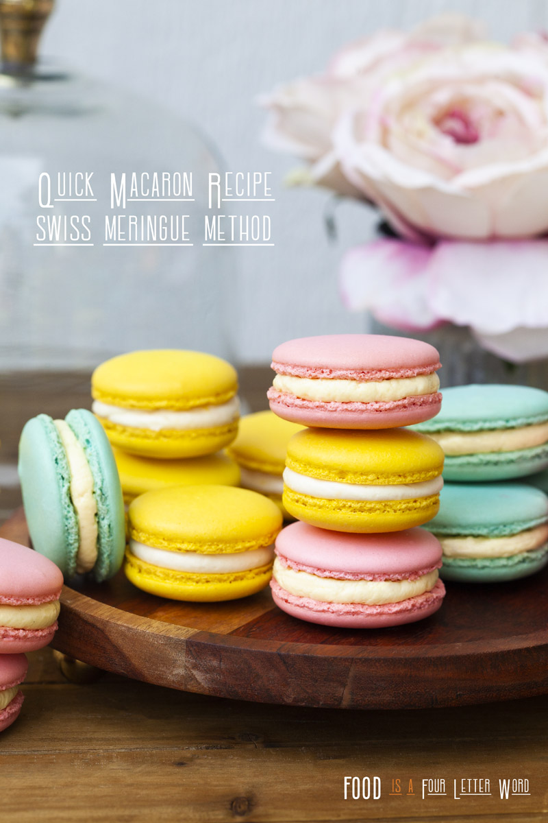 Quick Macaron Recipe - Swiss Method + Oven Drying